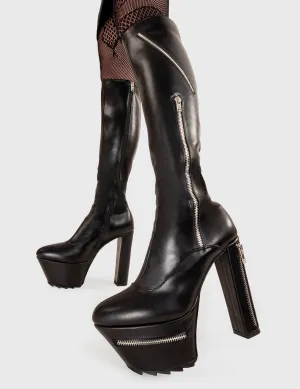 Under Control Platform Knee High Boots