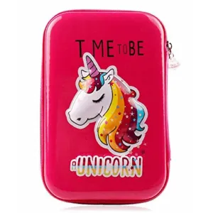 Unicorn Print Pencil Pouch (Dark Pink)