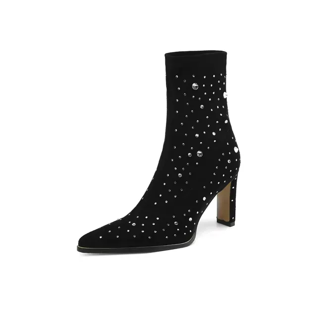 USS Shoes Rosaura Women's Rhinestones Stretch Ankle Boots