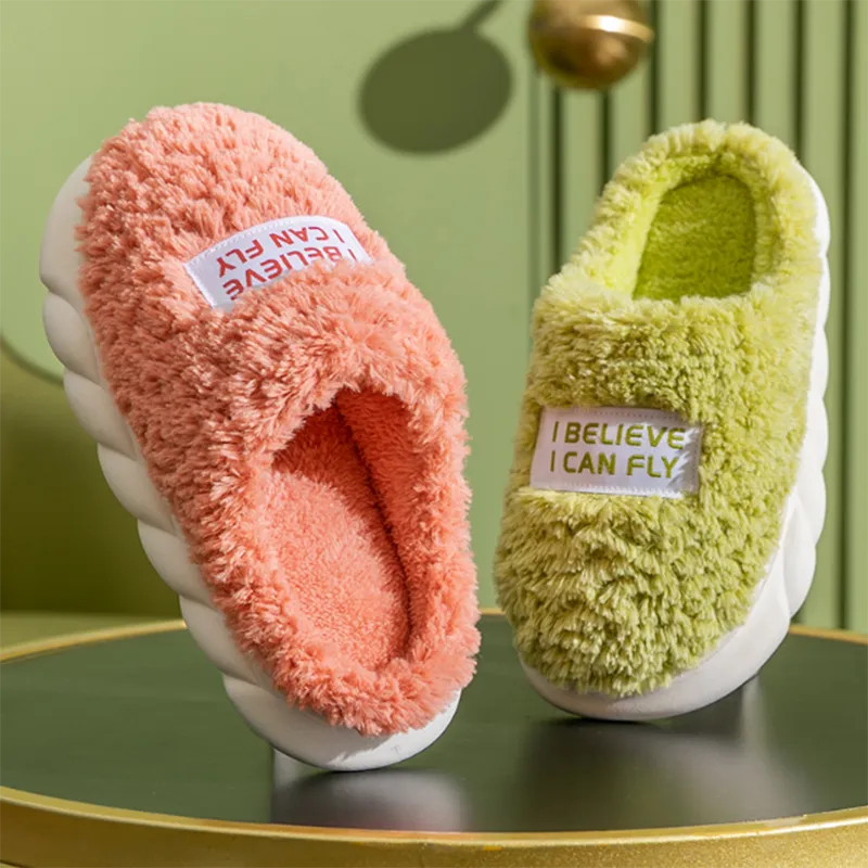 Warm Plush Slippers Home Shoes For Women Couple Winter Slippers