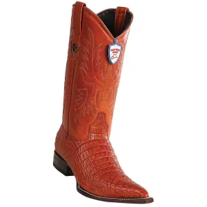 Wild West Boots #6955903 Men's | Color Cognac | Men’s Wild West Caiman Belly Print Boots 3X Toe Handcrafted