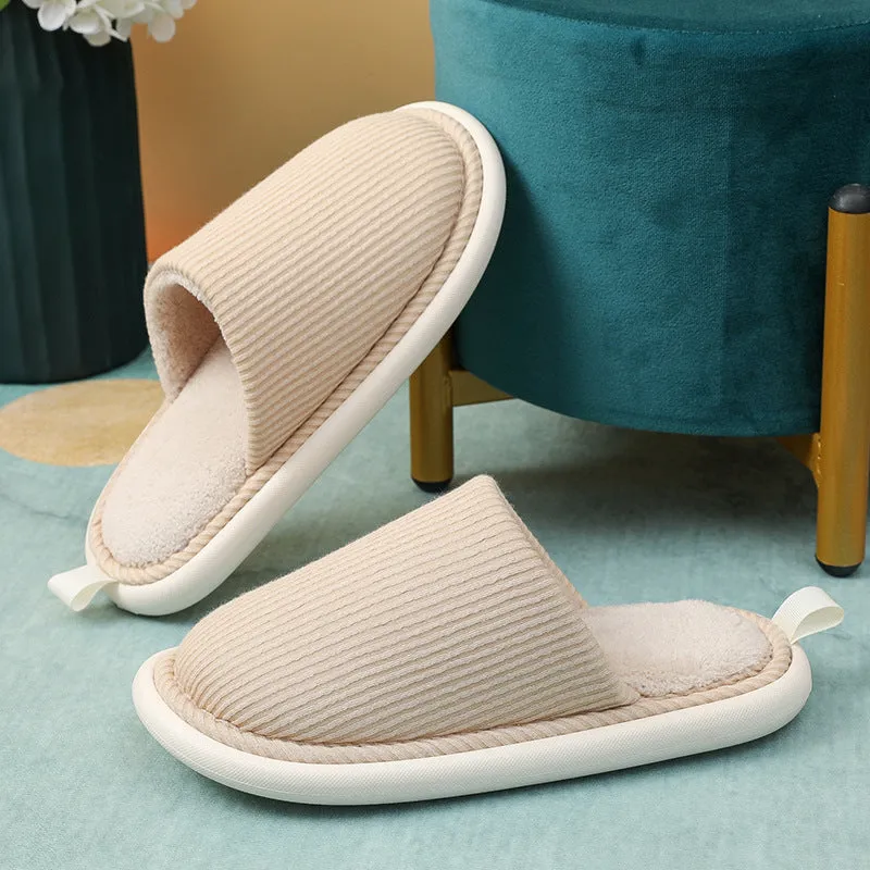 Winter House Slippers Eva Sole Anti-slip Soft Furry Plush Slippers Women's Footwear Floor Shoes