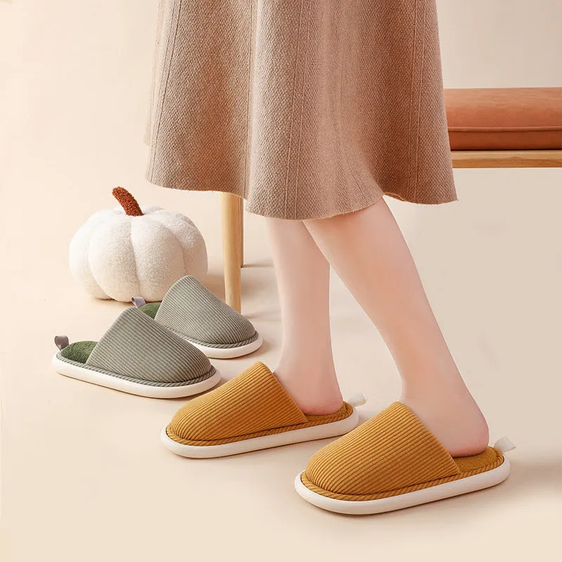 Winter House Slippers Eva Sole Anti-slip Soft Furry Plush Slippers Women's Footwear Floor Shoes