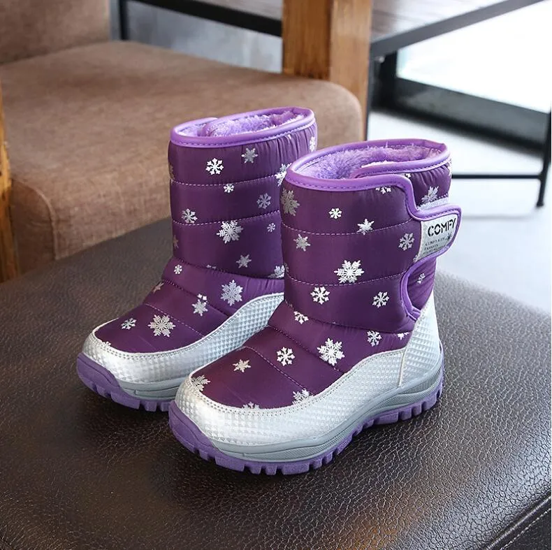 Winter Warm Skiing Shoes Kids Boots Waterproof Children's Shoes Girls Boys Kids Boots