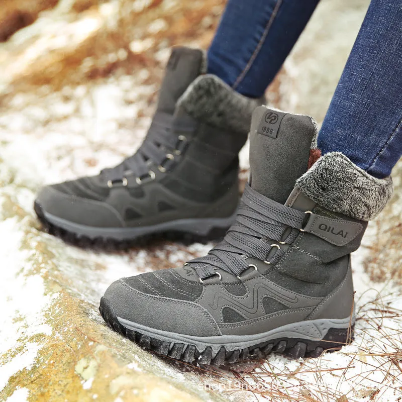 Women Ankle Boots Winter Shoes Woman Snow Boots Mother Warm Shoes Lace Up