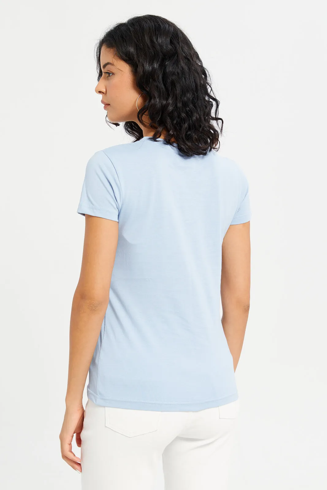 Women Blue New York Printed T-Shirt