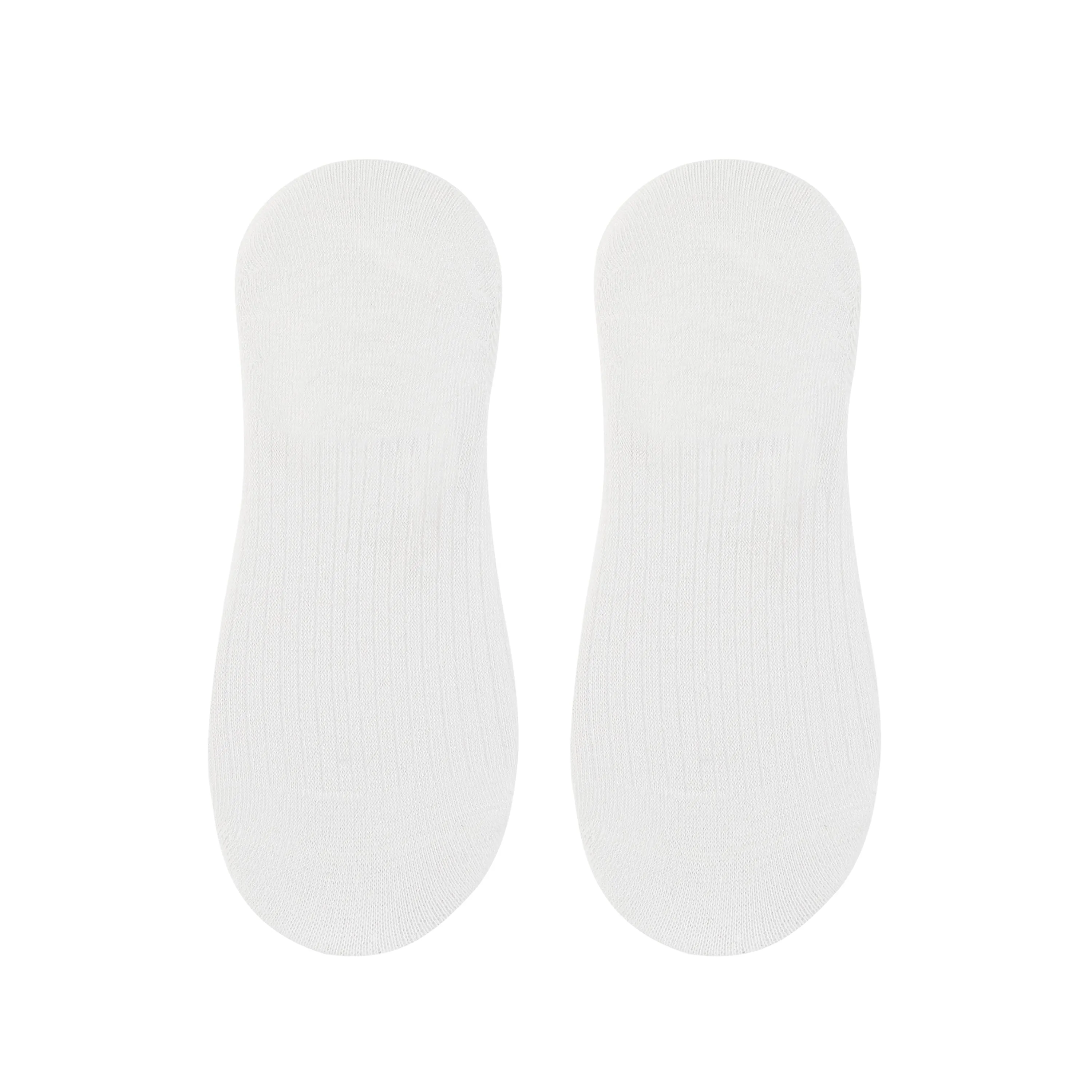 Women's Plain White Invisible Foot Socks with Print