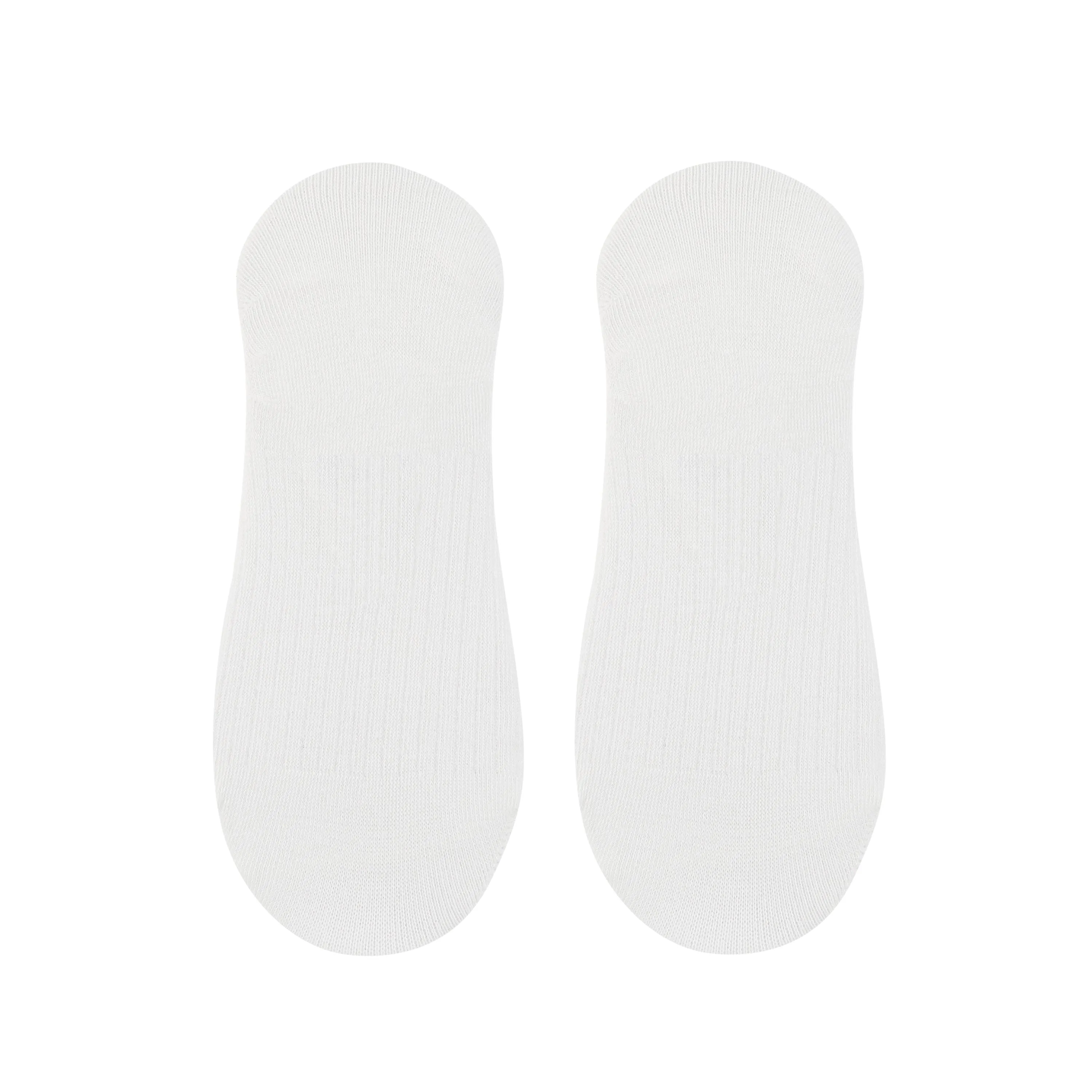 Women's Plain White Invisible Foot Socks with Print