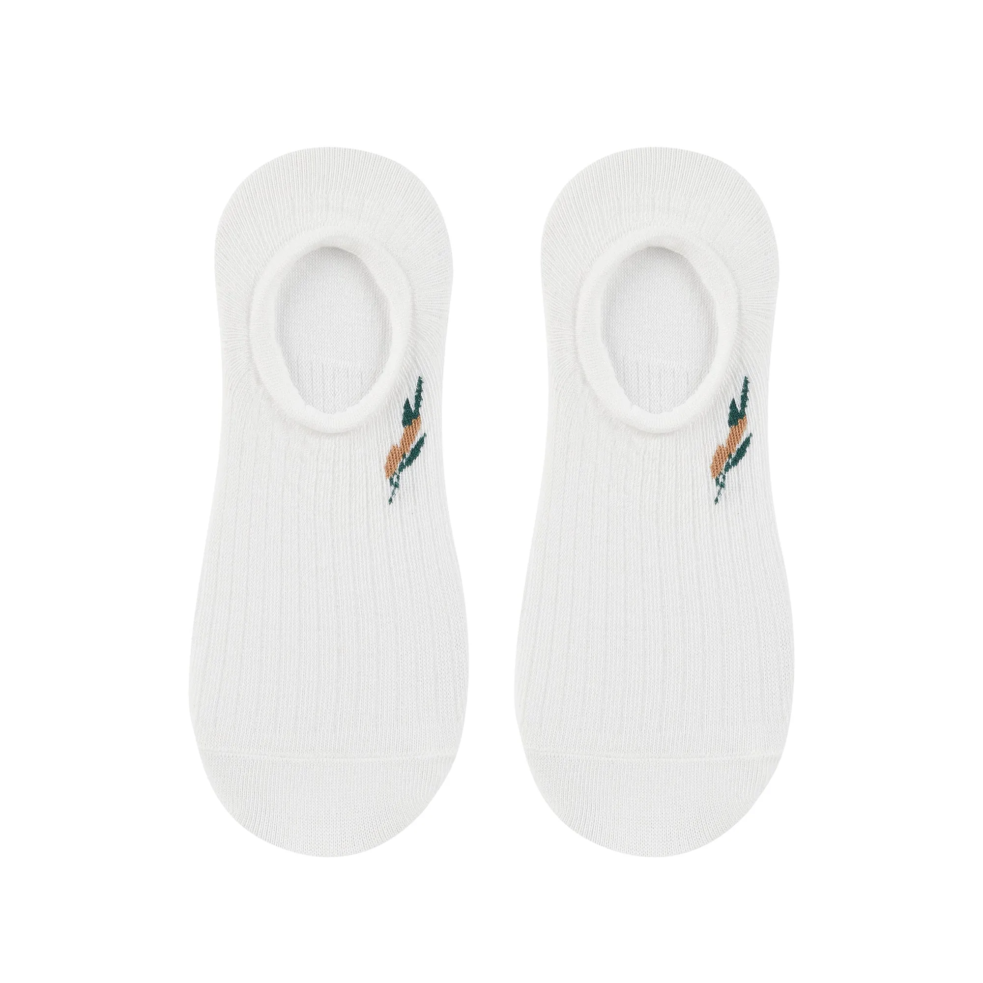 Women's Plain White Invisible Foot Socks with Print