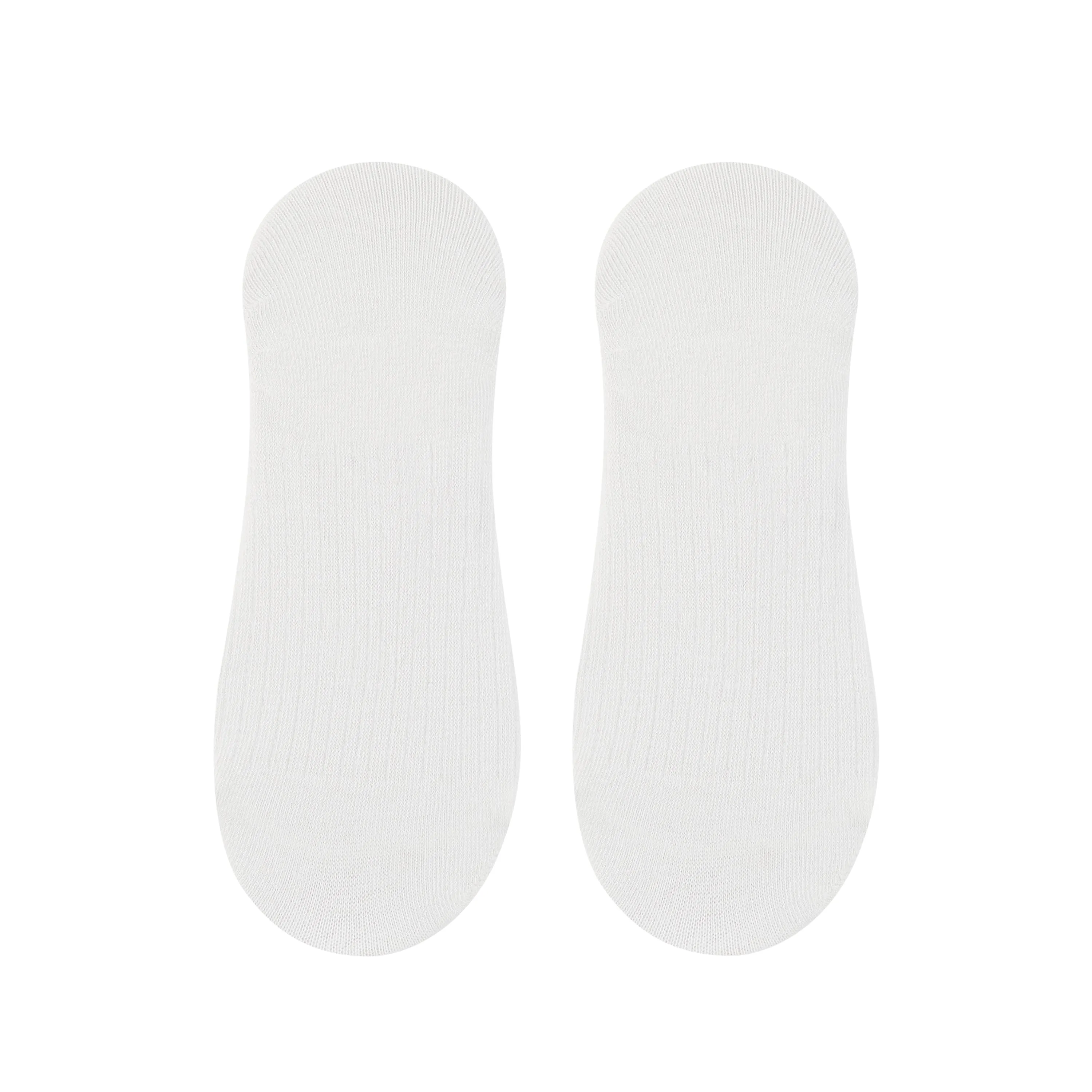 Women's Plain White Invisible Foot Socks with Print