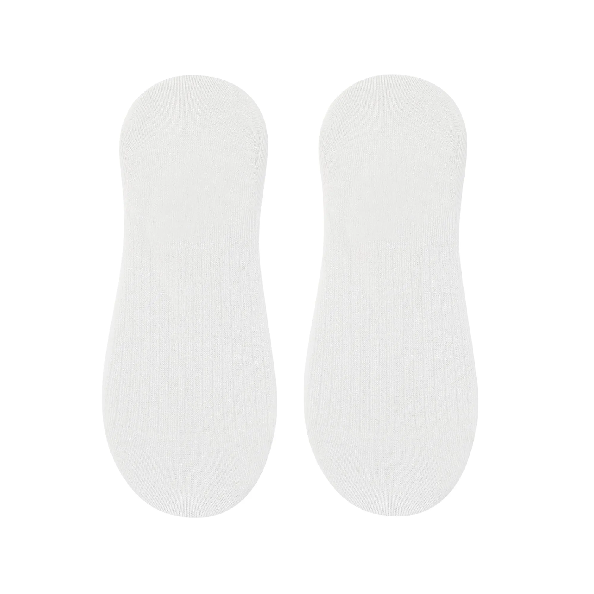 Women's Plain White Invisible Foot Socks with Print