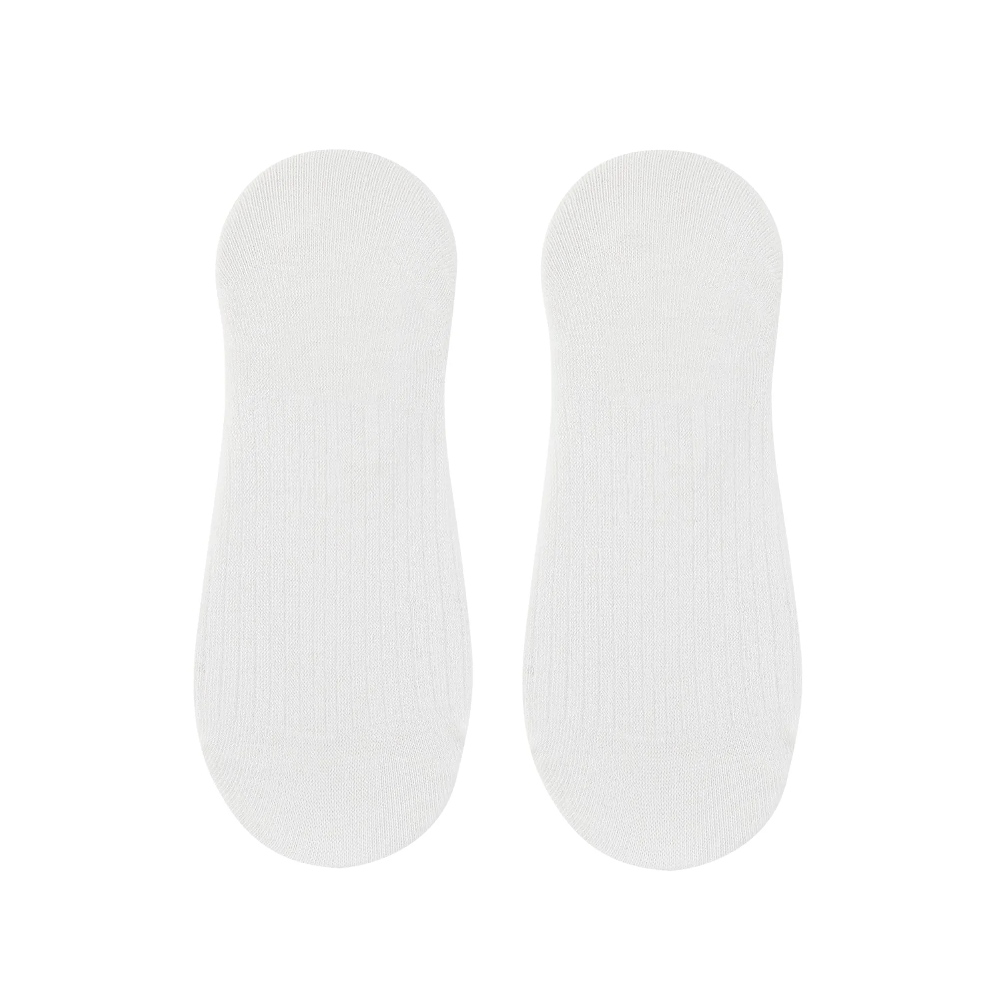 Women's Plain White Invisible Foot Socks with Print