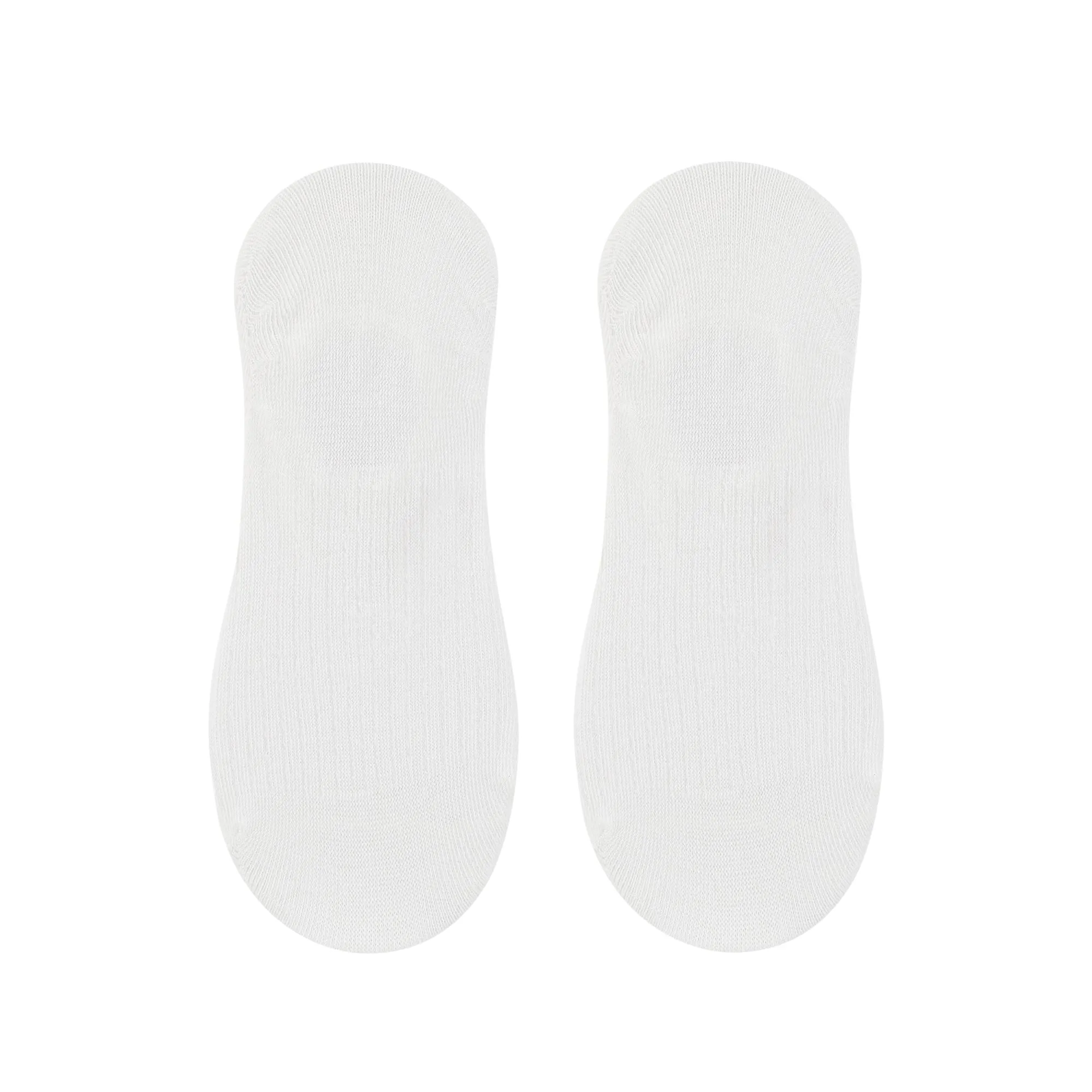 Women's Plain White Invisible Foot Socks with Print