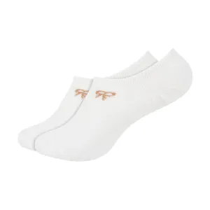 Women's Plain White Invisible Foot Socks with Print