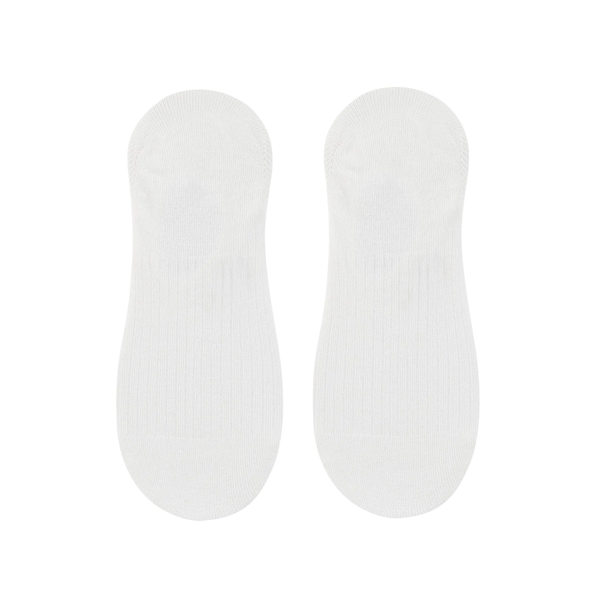 Women's Plain White Invisible Foot Socks with Print