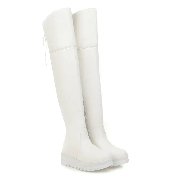 Womens' Platform Wedges Heels Knee High Boots