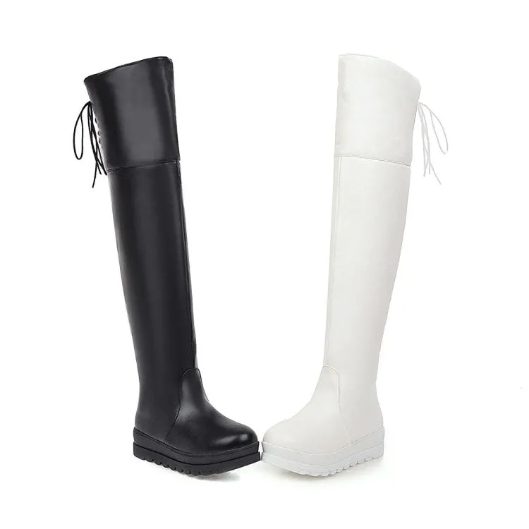 Womens' Platform Wedges Heels Knee High Boots