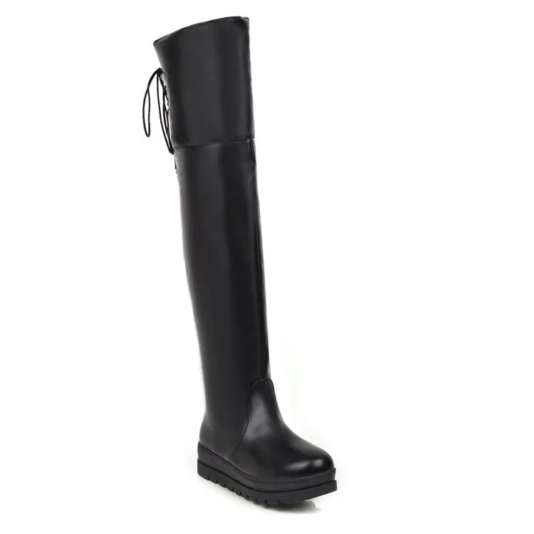 Womens' Platform Wedges Heels Knee High Boots