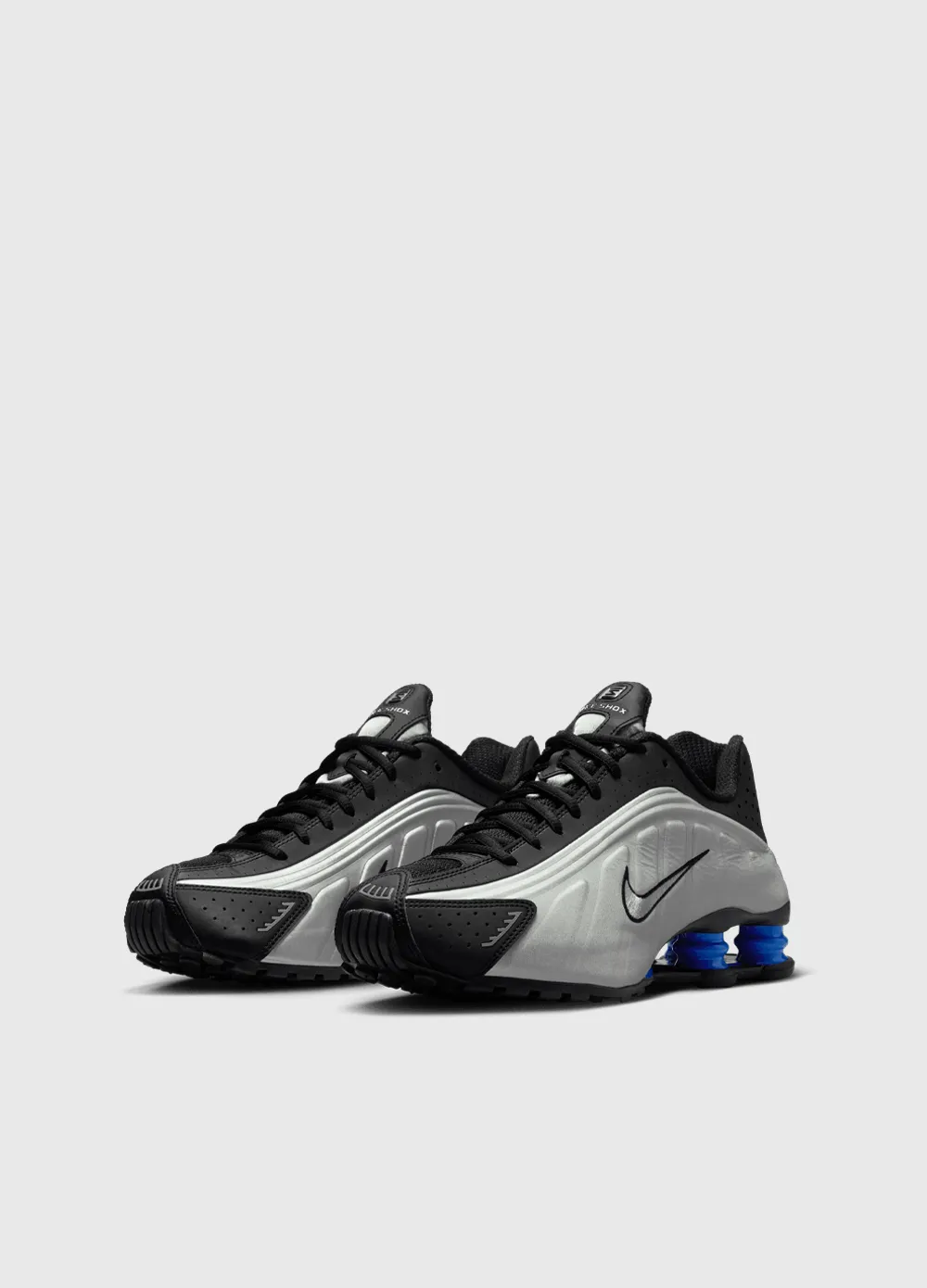 Women's Shox R4 'Metallic Silver Racer Blue' Sneakers