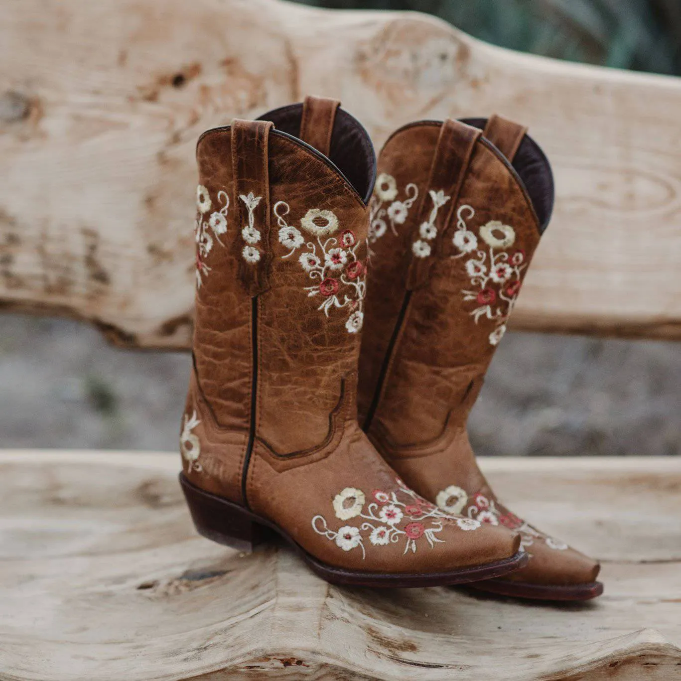 Women's Snipped Toe Western Boots | Floral Showstopper Cowgirl Boots (M50044)