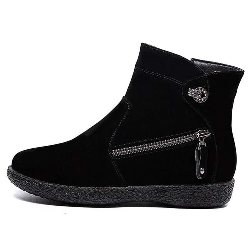 Women's Winter Warm Flock Ankle Boots