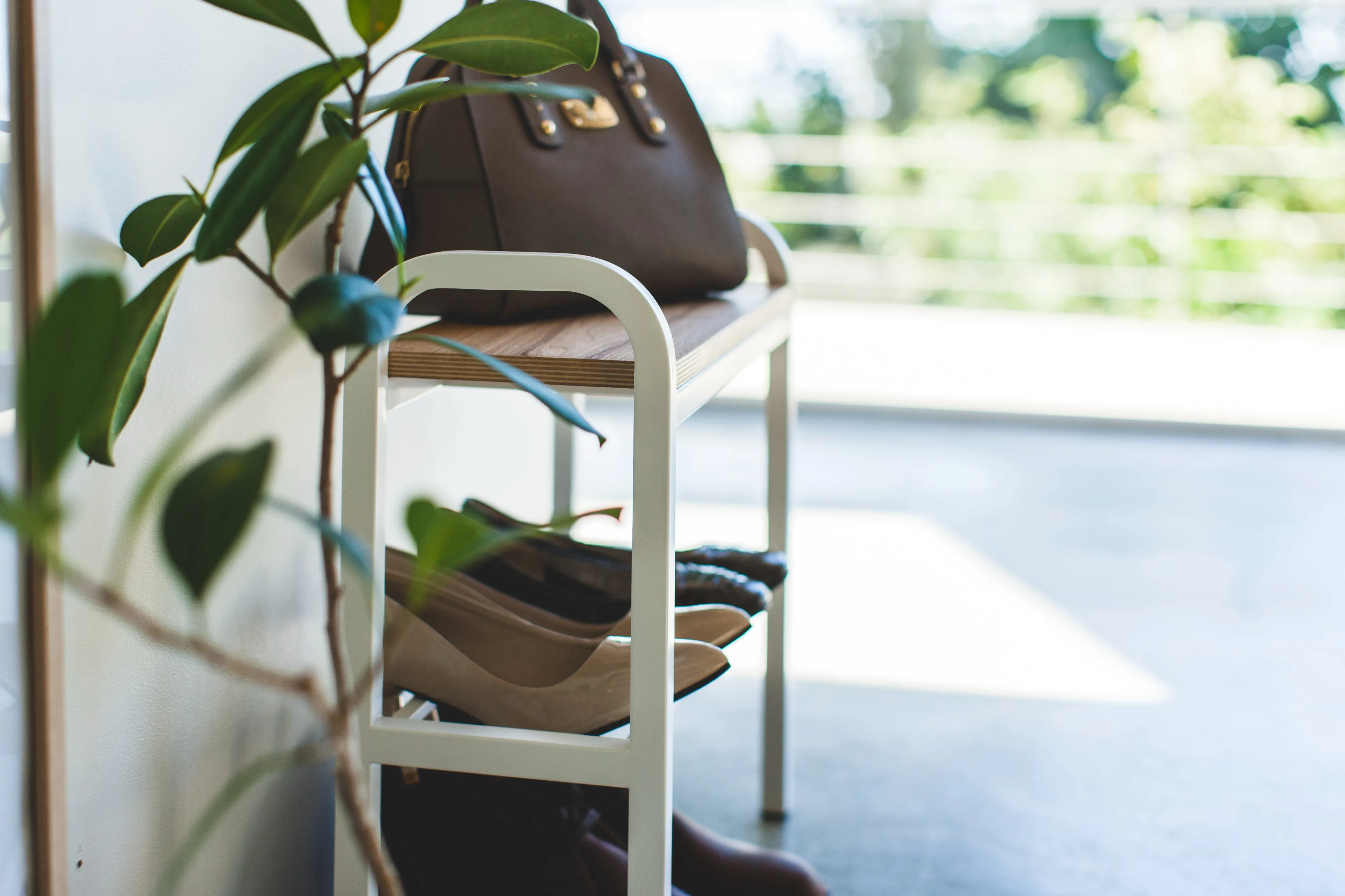 Wood-Top Shoe Rack