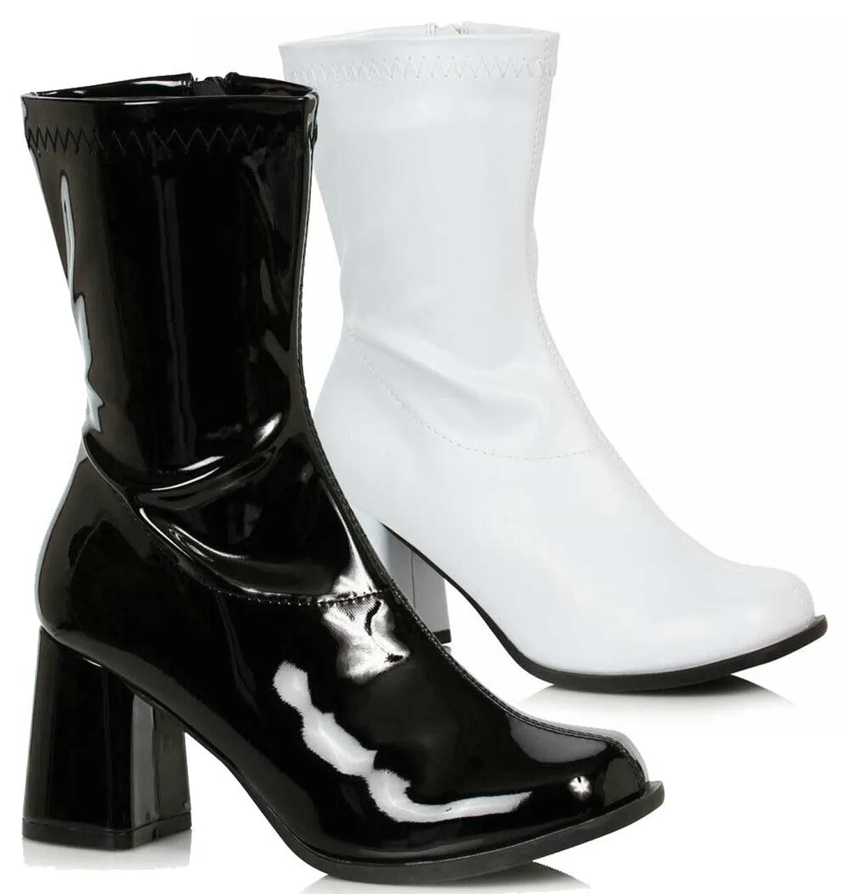 Ziggy-300 Patent Gogo Ankle Boots